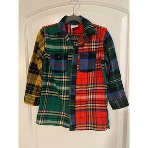 New Gap multi colored organic cotton flannel shirt size XS